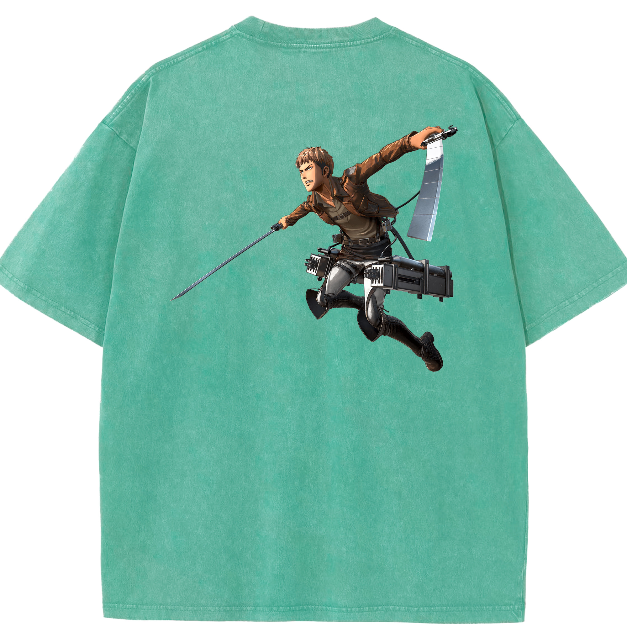 （画像用） 進撃の巨人 ジャン・キルシュタイン Attack on Titan Jean Kirstein 綿100% ヴィンテージ風 半袖Tシャツ（背面プリント）